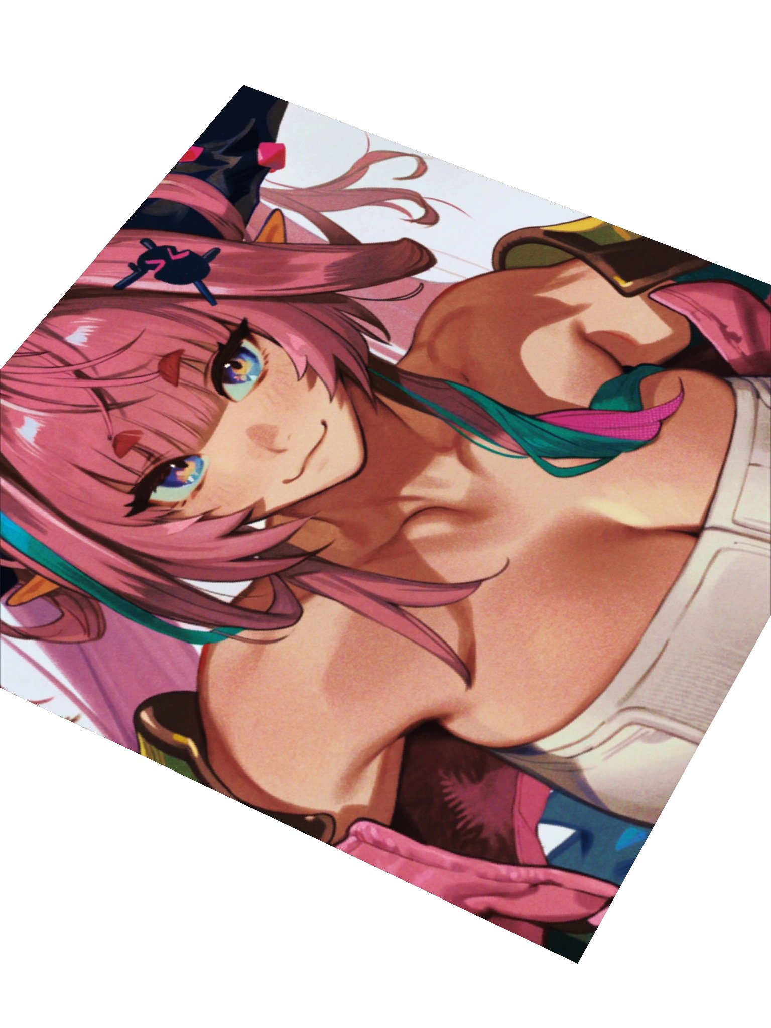 Pink Hair Horn Girl Square Sticker product image (3)