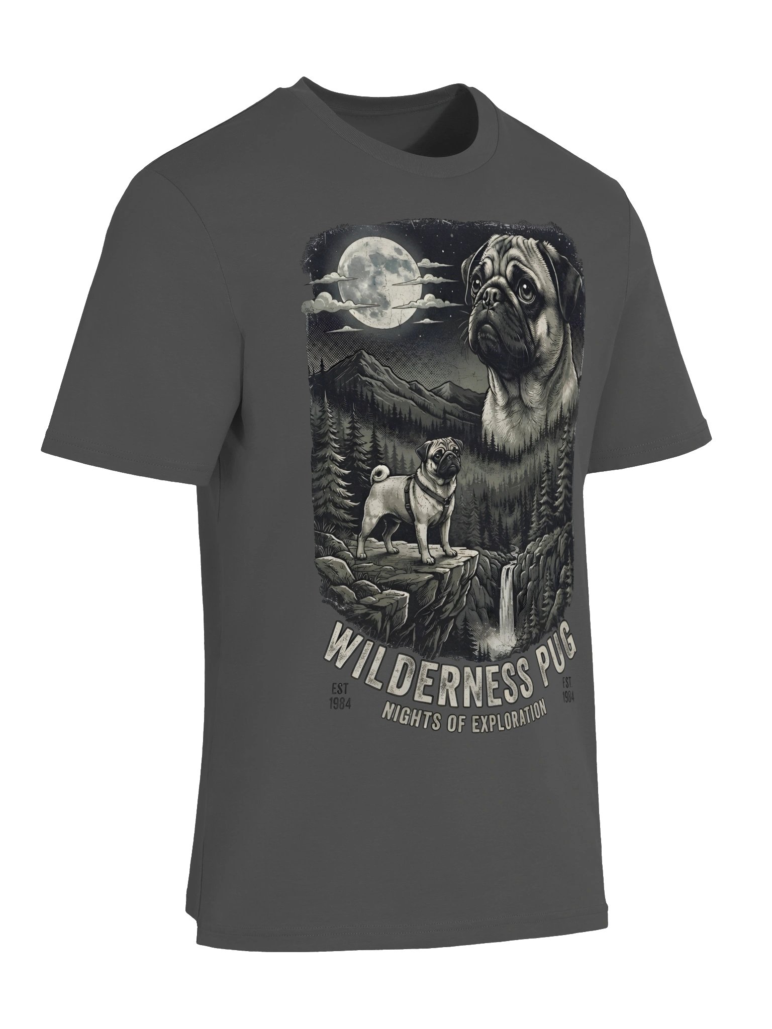 Pug Moon Vintage T-Shirt product image (7)