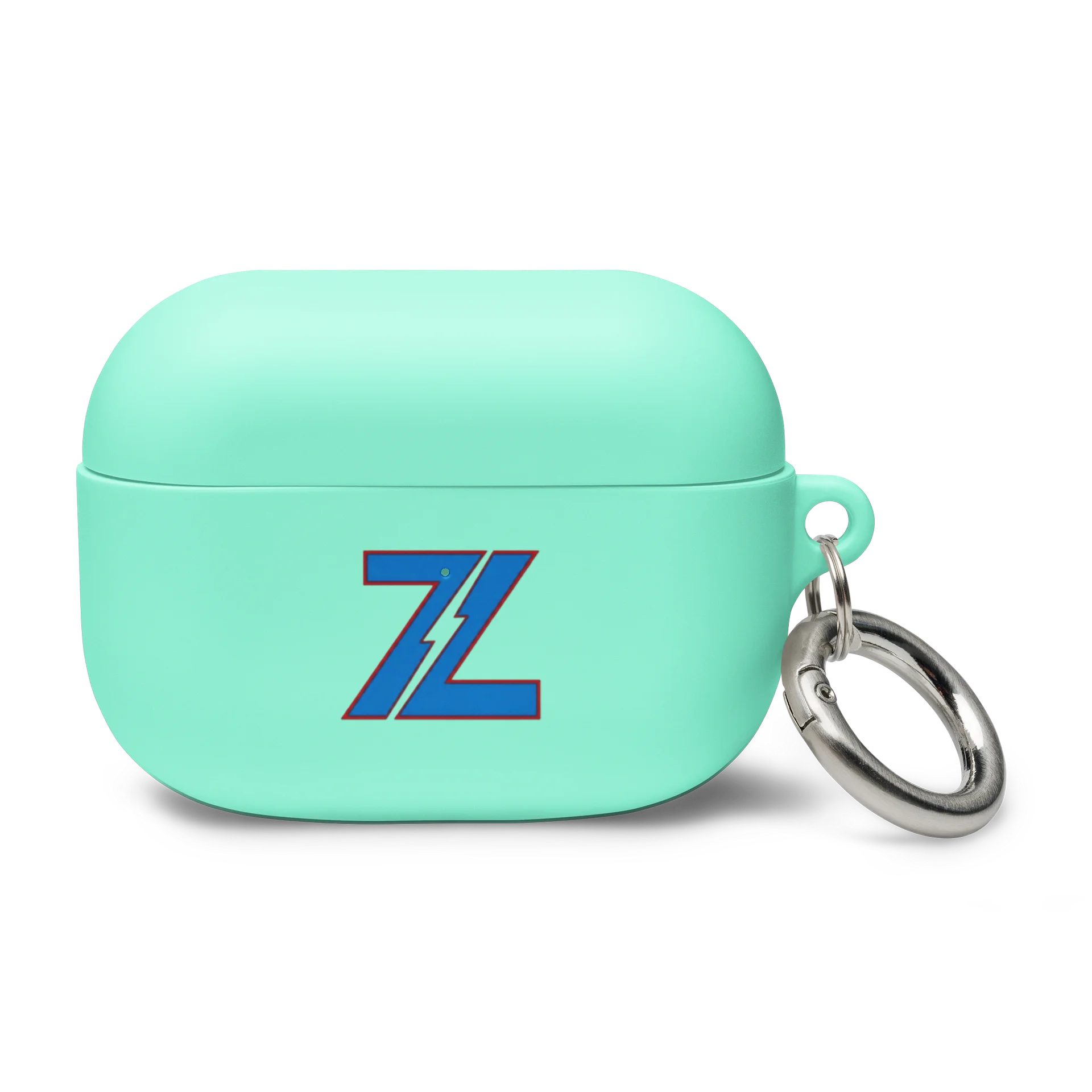 Mint Green Protective AirPods Case Cover with Carabiner Clip - ZING Edition product image (2)