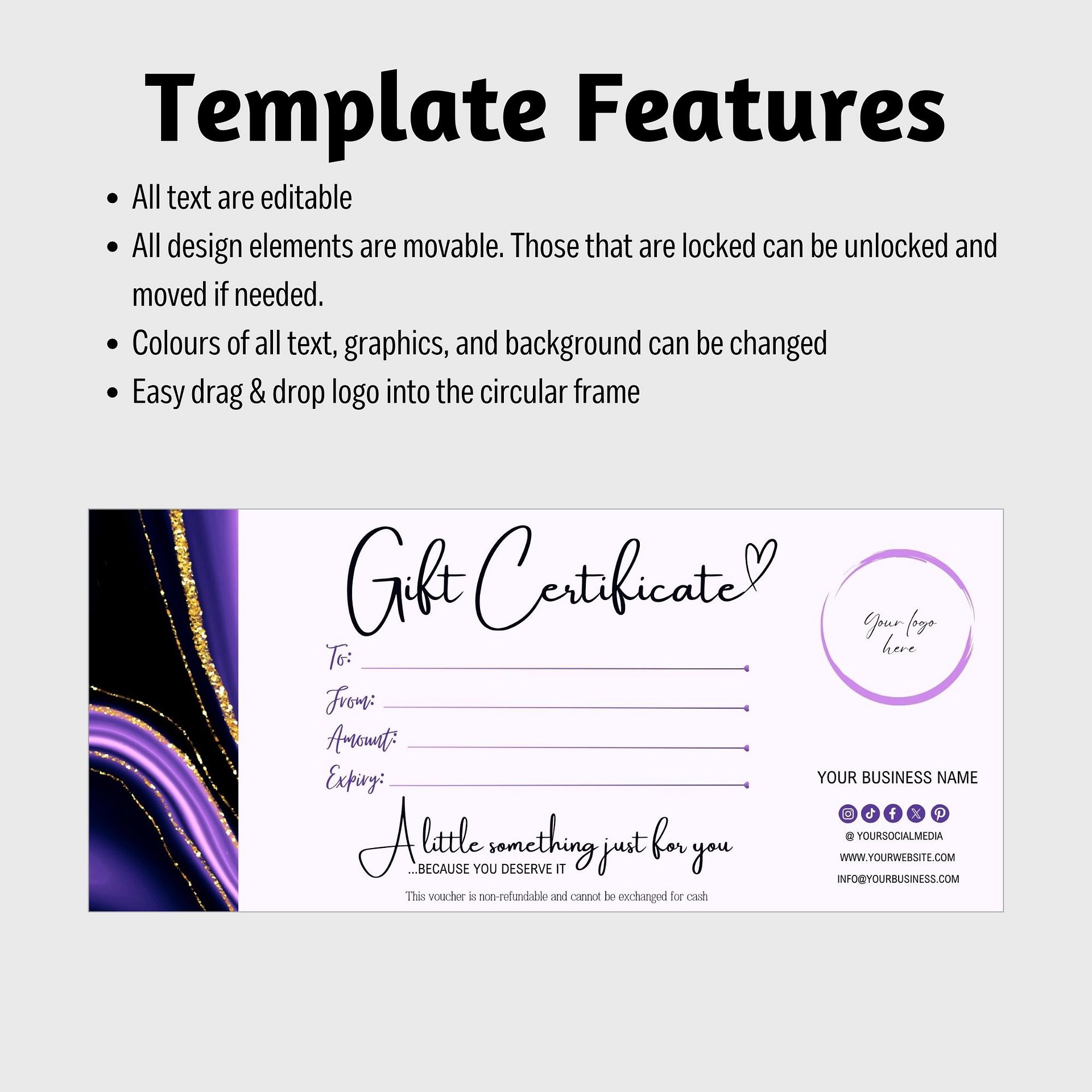 Amethyst - Gift Certificate Template product image (7)
