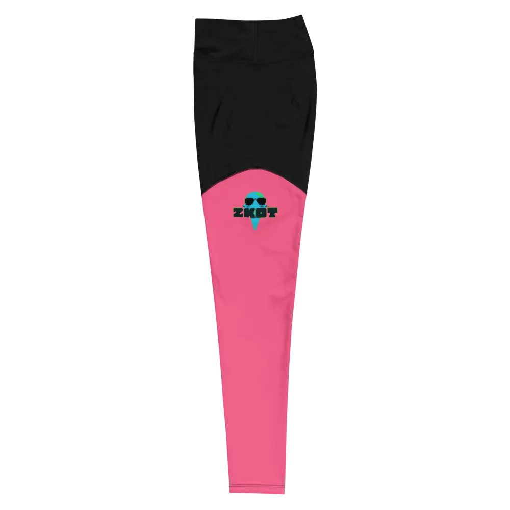 Women's Pink ZKOT Athletic Leggings - Show your Support with Style - Exercise, Fitness, Womenswear product image (3)