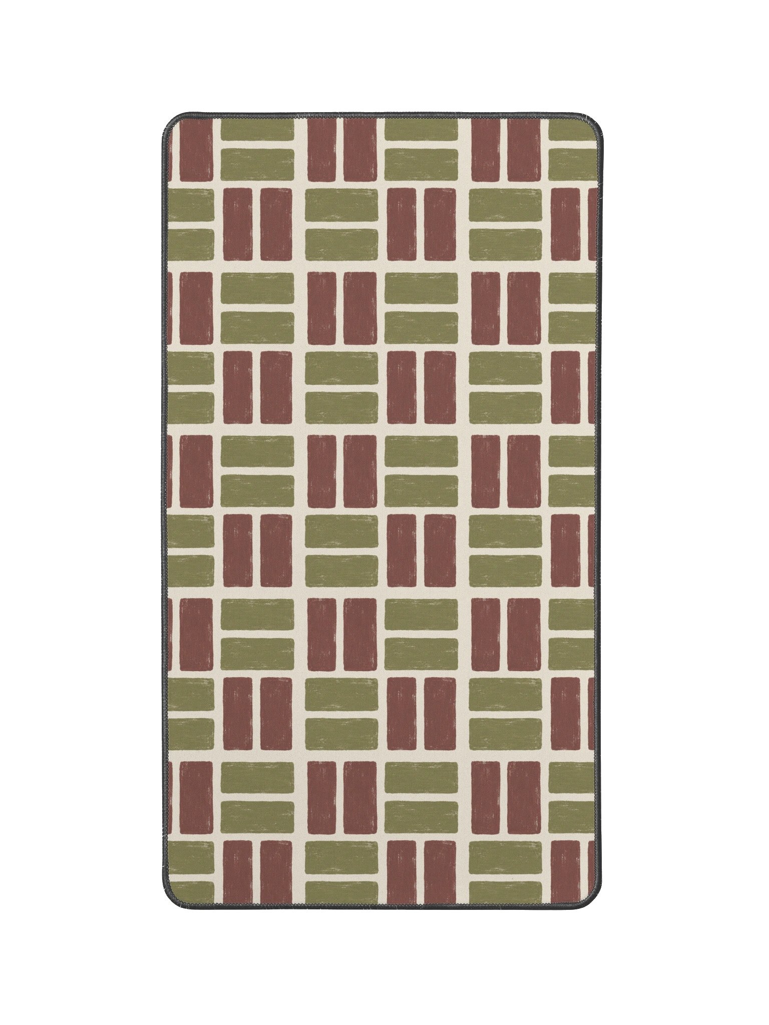 Olive Weave Desk Mat — Olive & Burgundy Check product image (2)