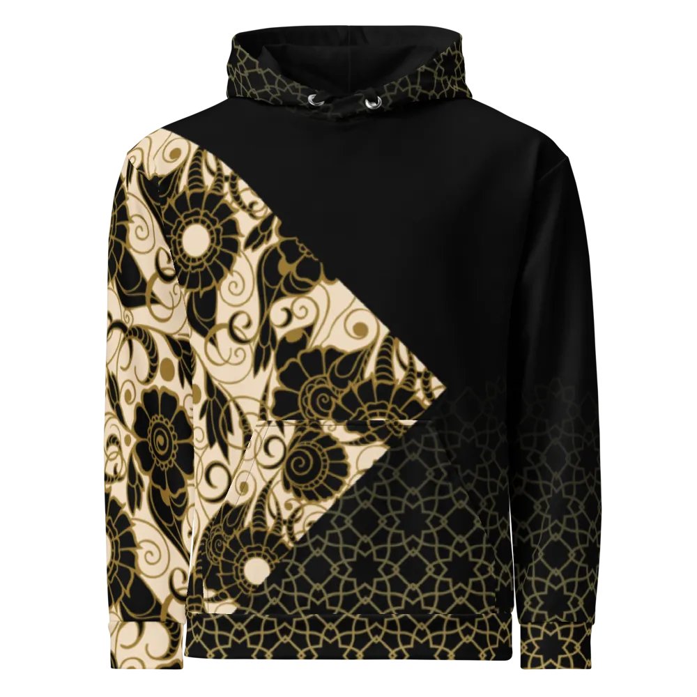 Black And Gold Patterned Hoodie product image (2)