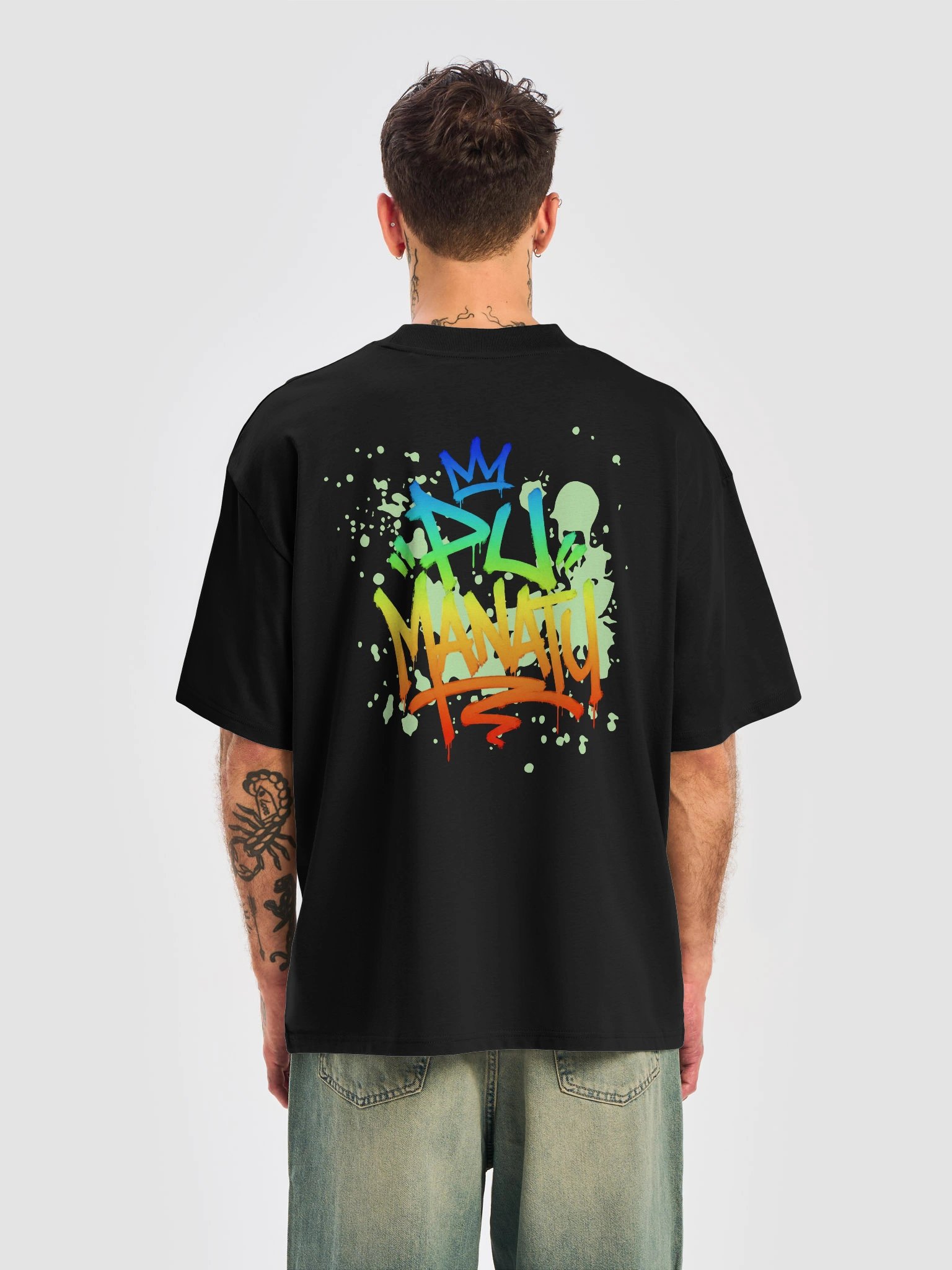T-shirt surdimensionné avec logo dégradé néon PU MANATU product image (27)