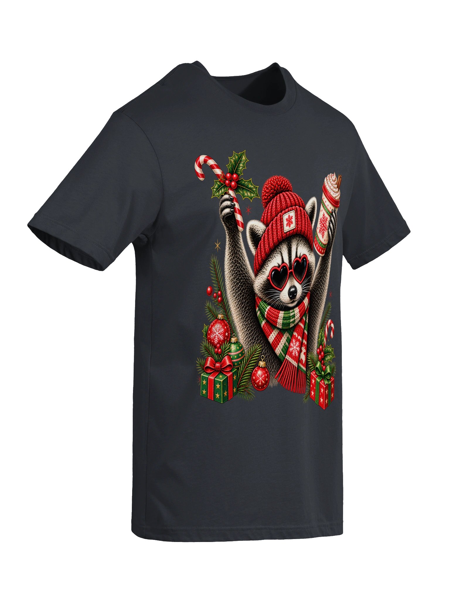 Funny Christmas Raccoon T-Shirt product image (7)