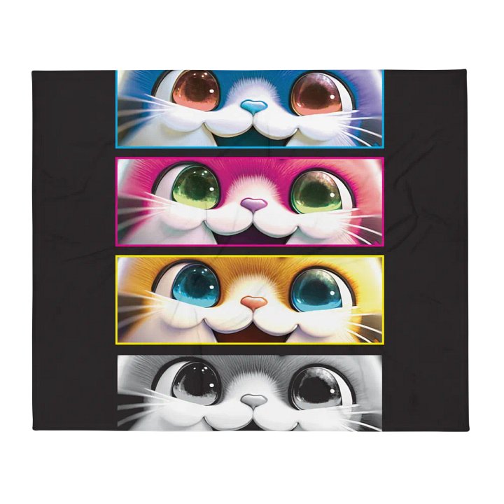 SparkleCat Eyes Throw Blanket product image (1)