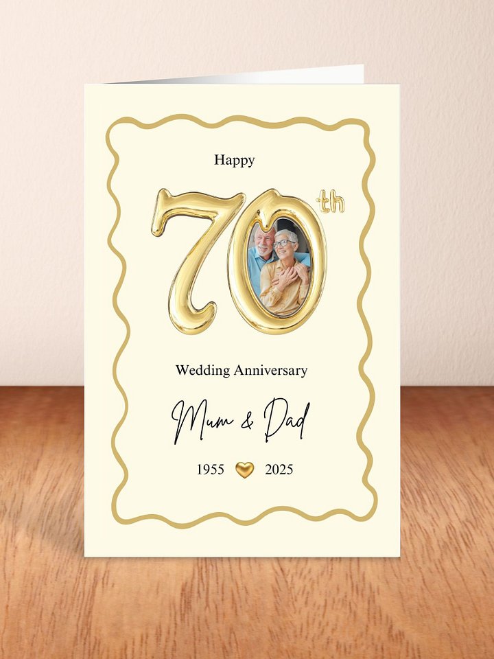 70th Year Wedding Anniversary Photo Card For Parents Template product image (2)