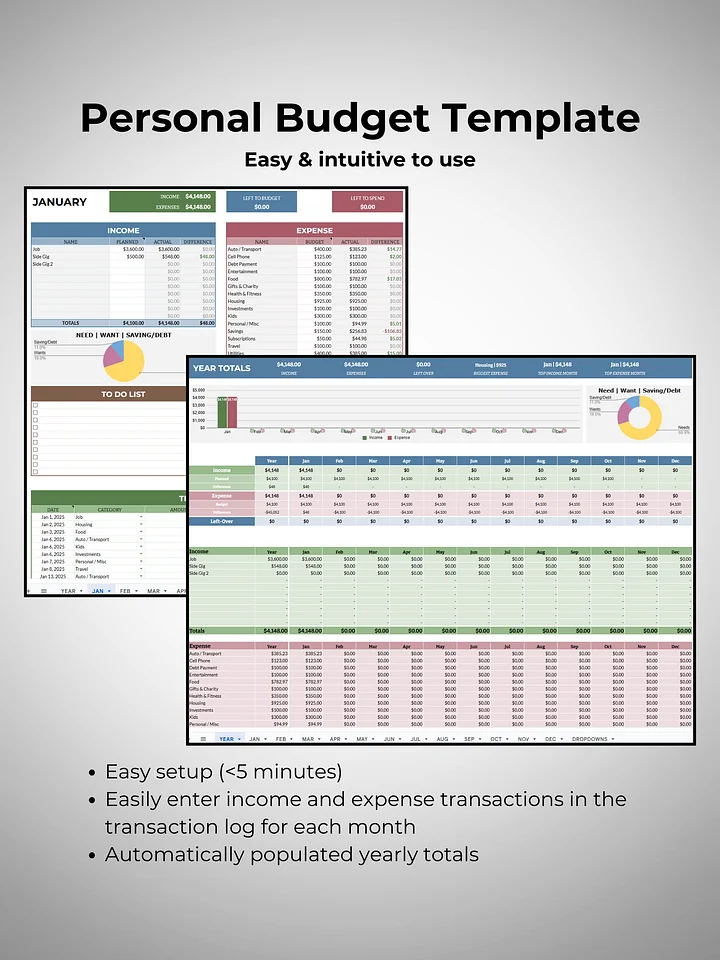 Simple Personal Budget Template (Google Sheets) product image (1)