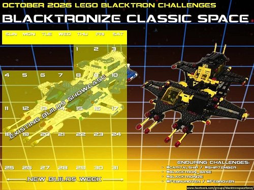OCTOBER 2026 BUILDING CHALLENGE
Recolor an Official Classic Space set in Blacktron I or Blacktron II color schemes. This high...
