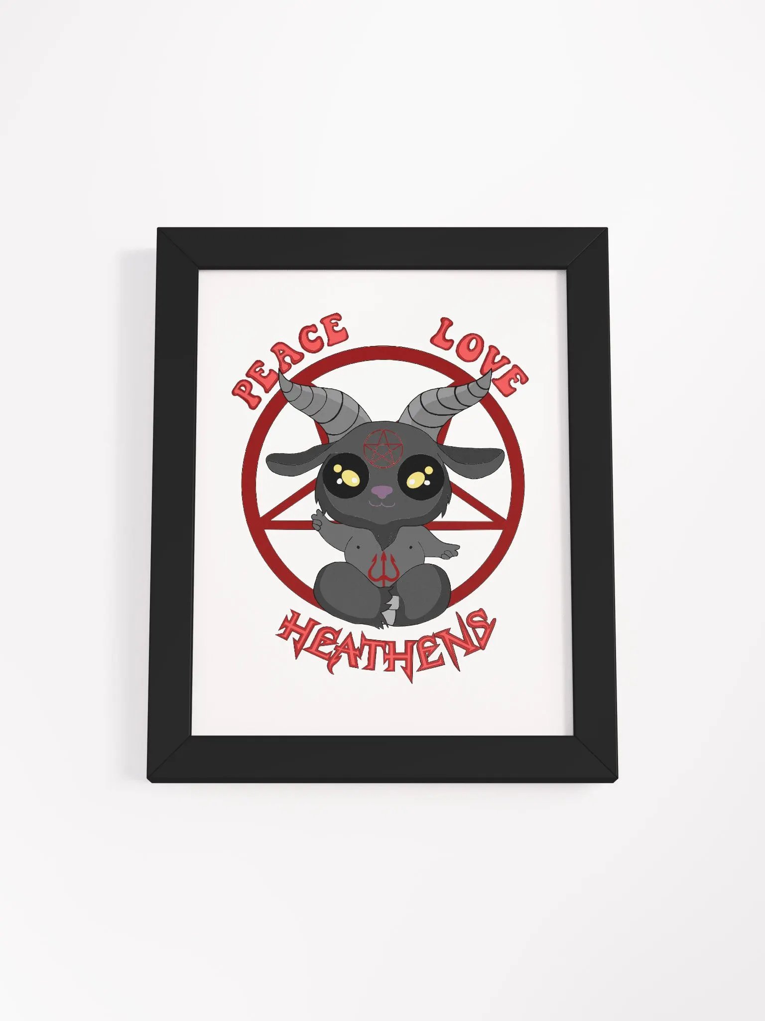 Peace, Love, Heathens Framed Picture - Red product image (3)