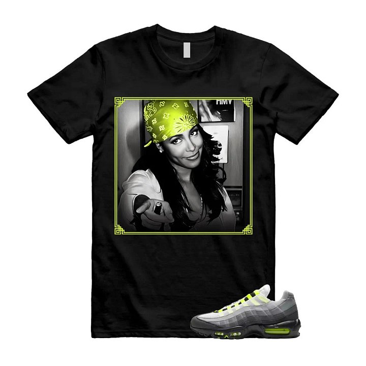Aaliyah Vintage Graphic Tee - Neon Volt Shirt to Match Air Max 95 OG - 90s Hip Hop Bootleg Streetwear product image (1)