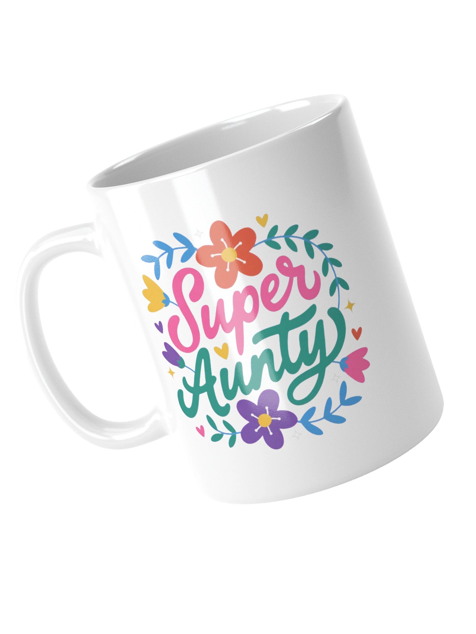 Colorful Super Aunty Floral Heart Coffee Mug product image (14)