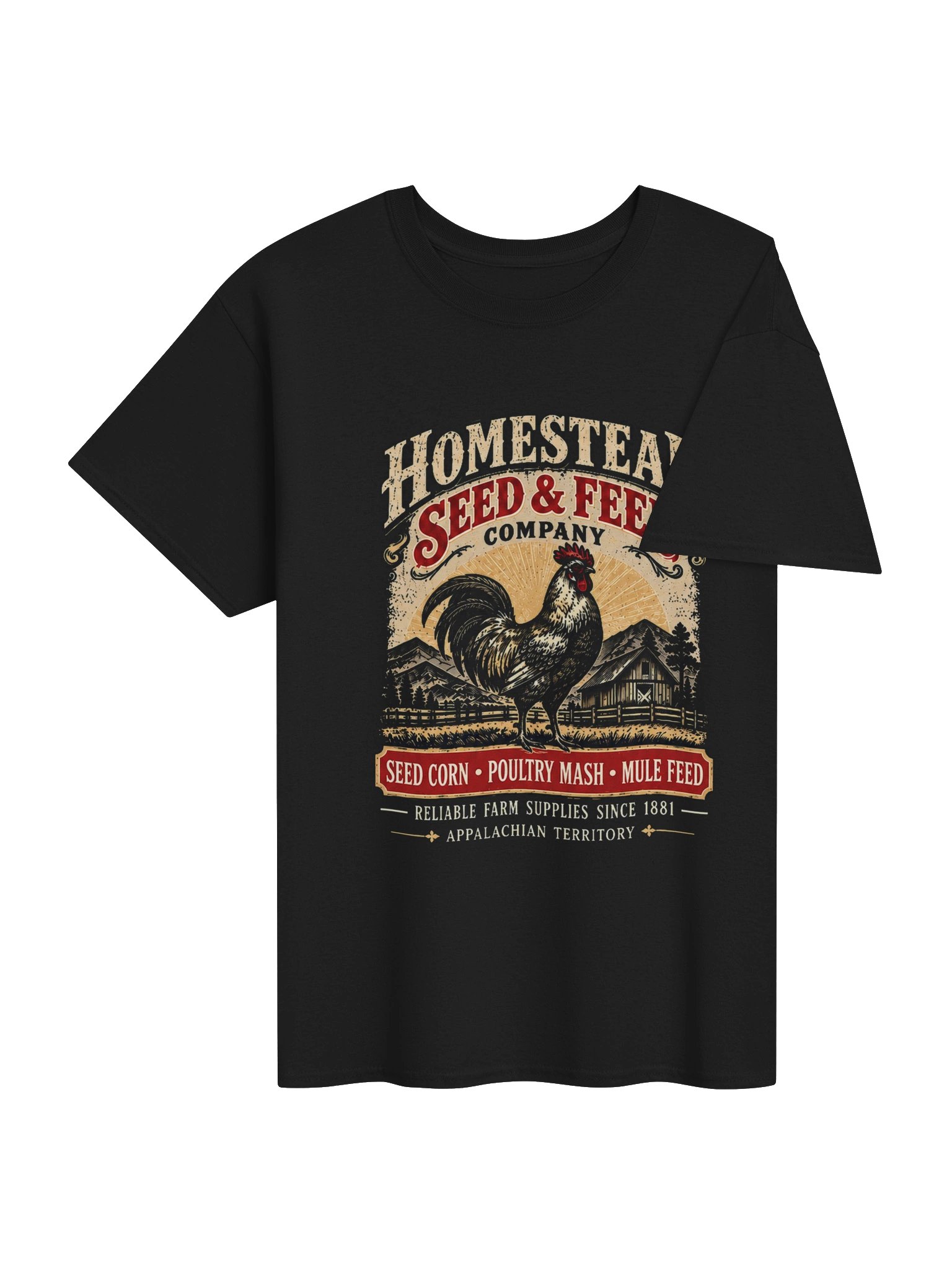 Homestead Seed & Feed Vintage Appalachian Rooster T-Shirt – Retro Farm Graphic Tee product image (5)