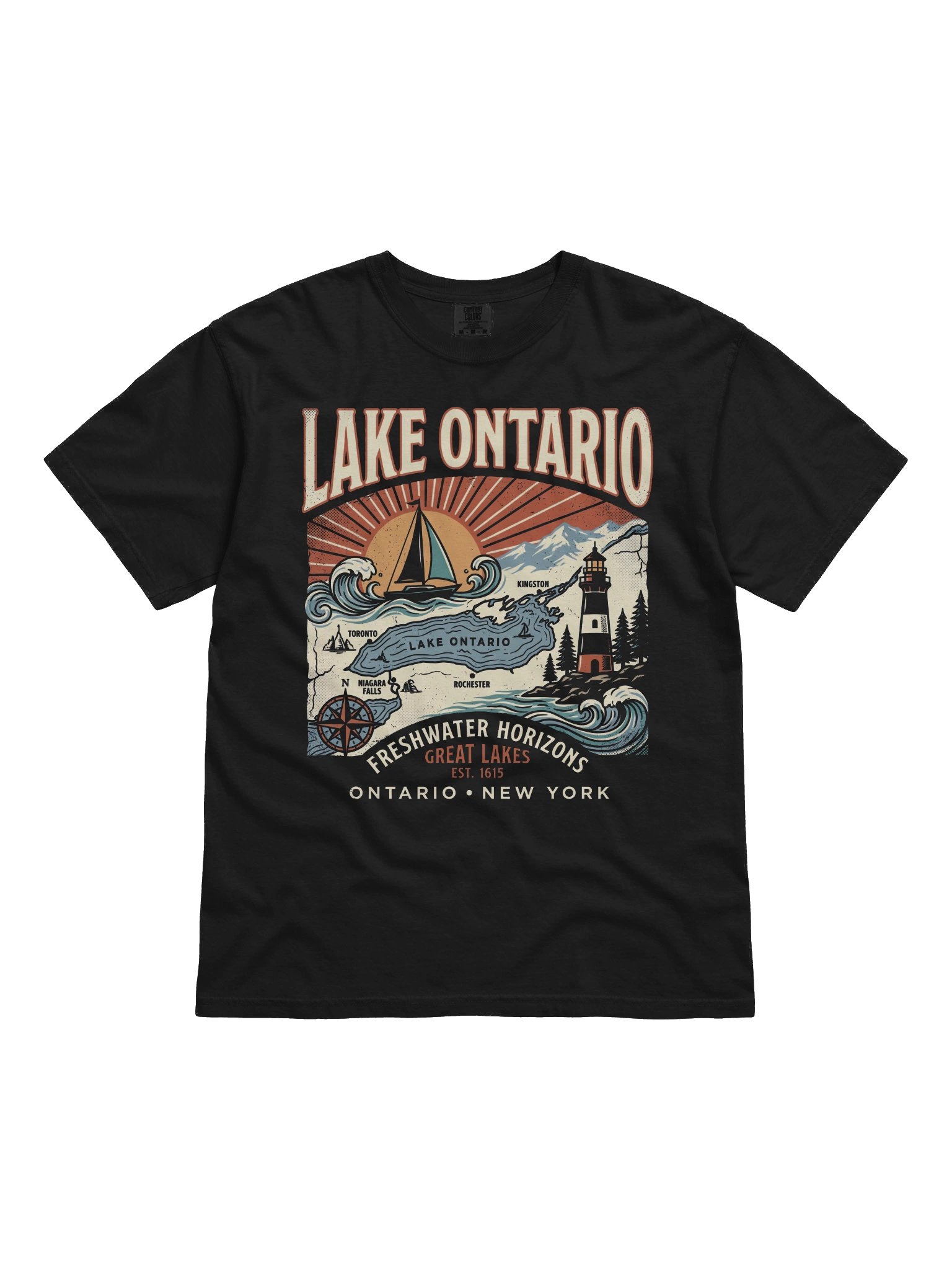 Lake Ontario Map – Vintage Great Lakes Design product image (1)