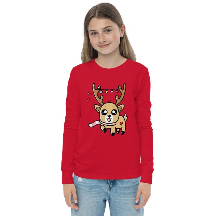 Festive Reindeer Christmas Long Sleeve Tee product image (1)