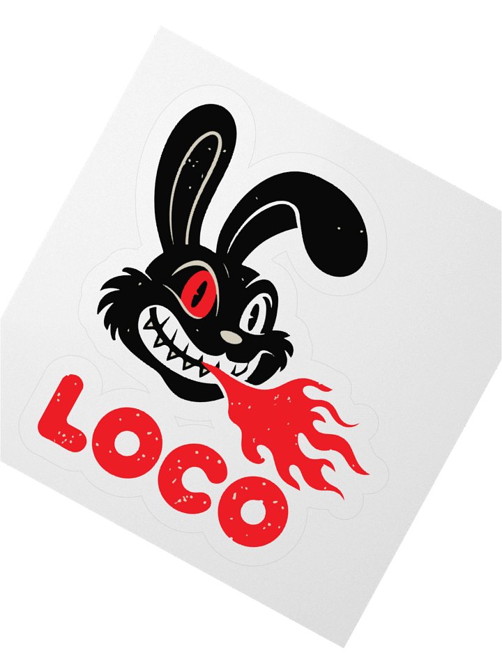 LOCO Fire Bunny Kiss Cut Stickers product image (2)