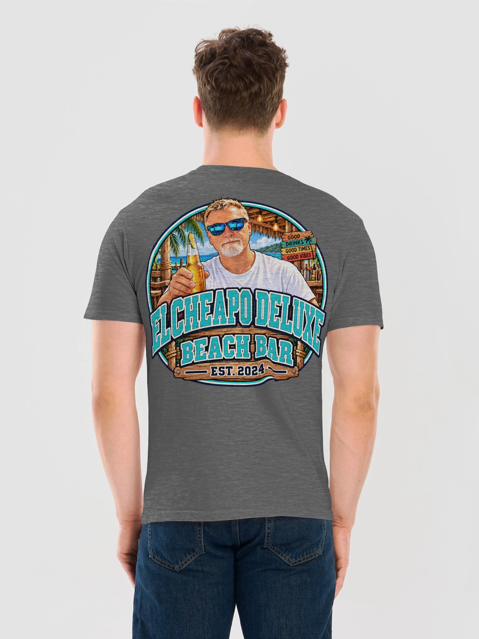 El Cheapo Deluxe Beach Bar – Coastal Classic Logo Tee with Signature Badge Back product image (26)