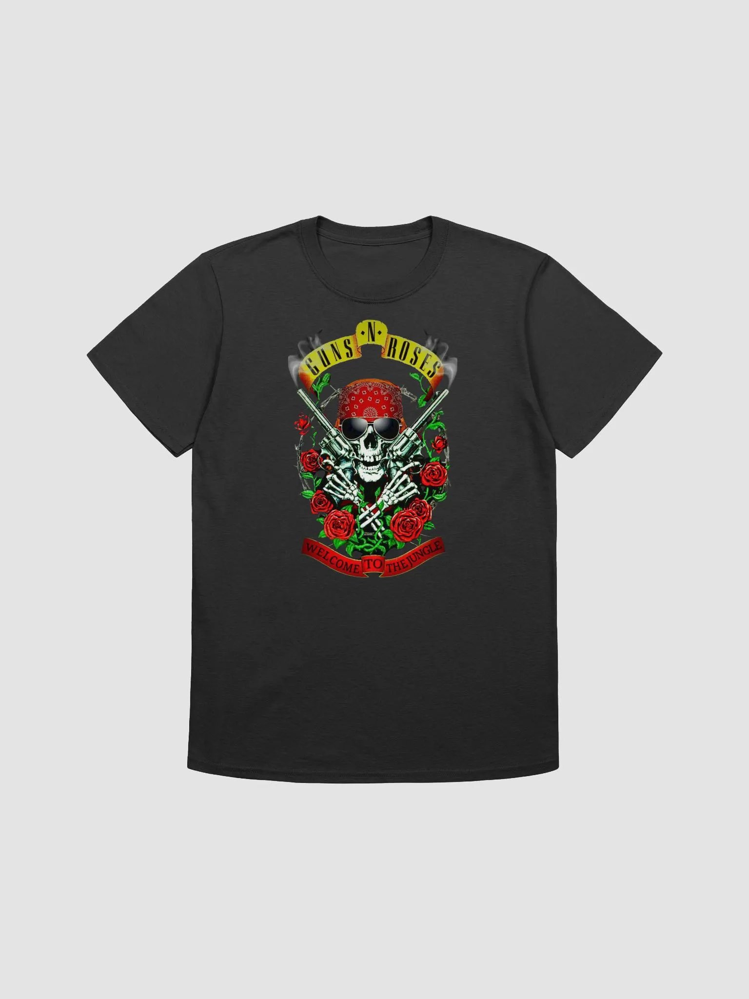 Guns N’ Roses Welcome to the Jungle T-Shirt | Skull & Crossed Guitars Rock Graphic Tee | Classic 80s Hard Rock Streetwear product image (1)