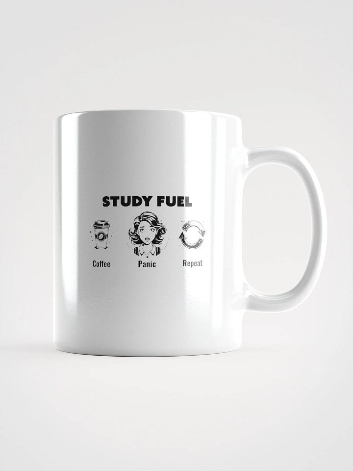 Study Fuel: Coffee Panic Repeat Funny Coffee Lover Mug product image (1)