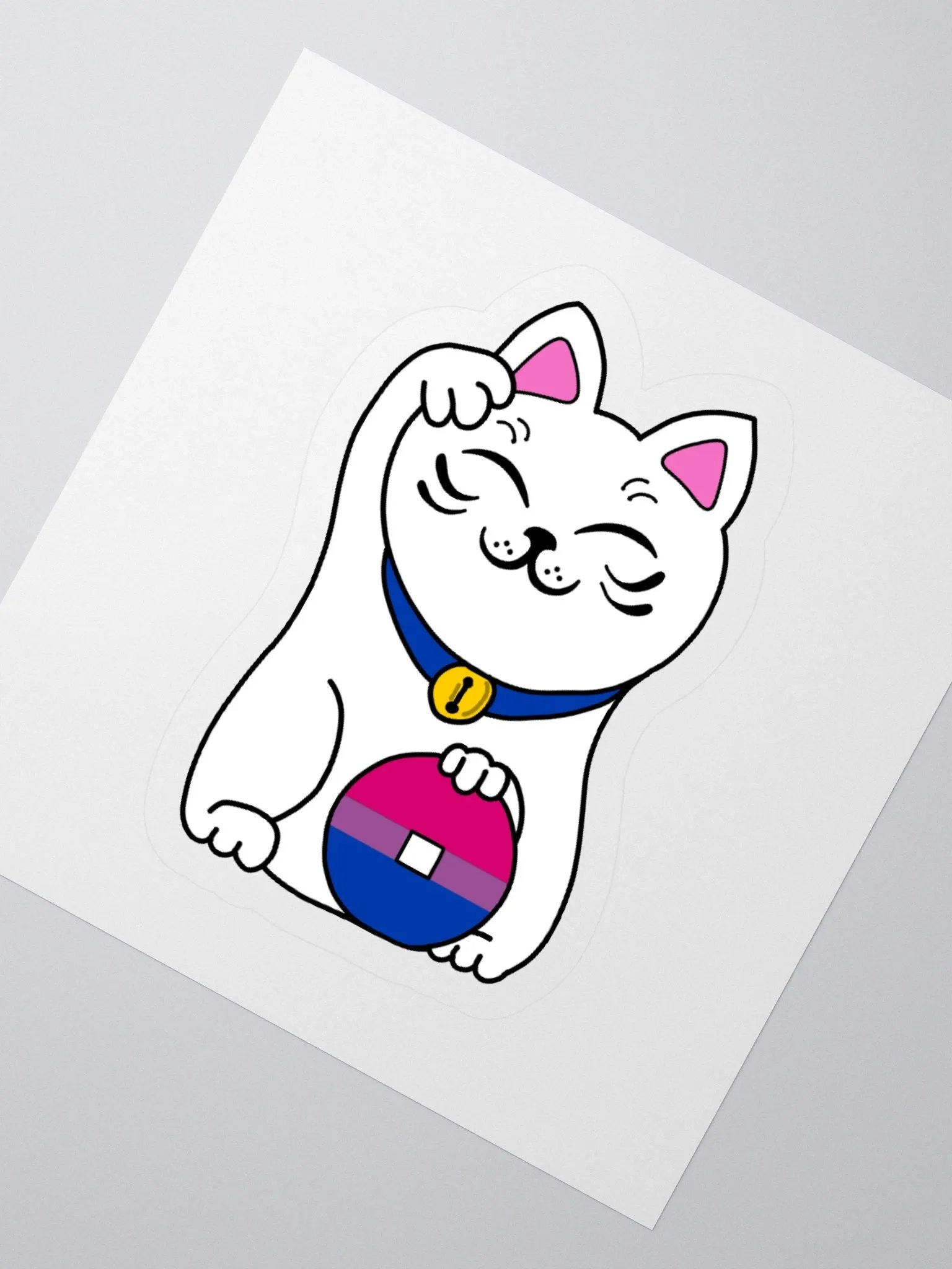 Maneki neko bisexual pride sticker product image (5)