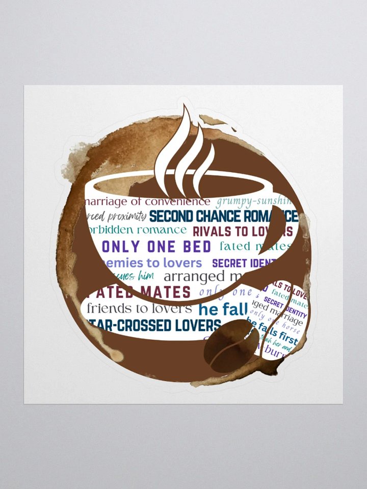 Romantasy Tropes Coffee Sticker product image (1)