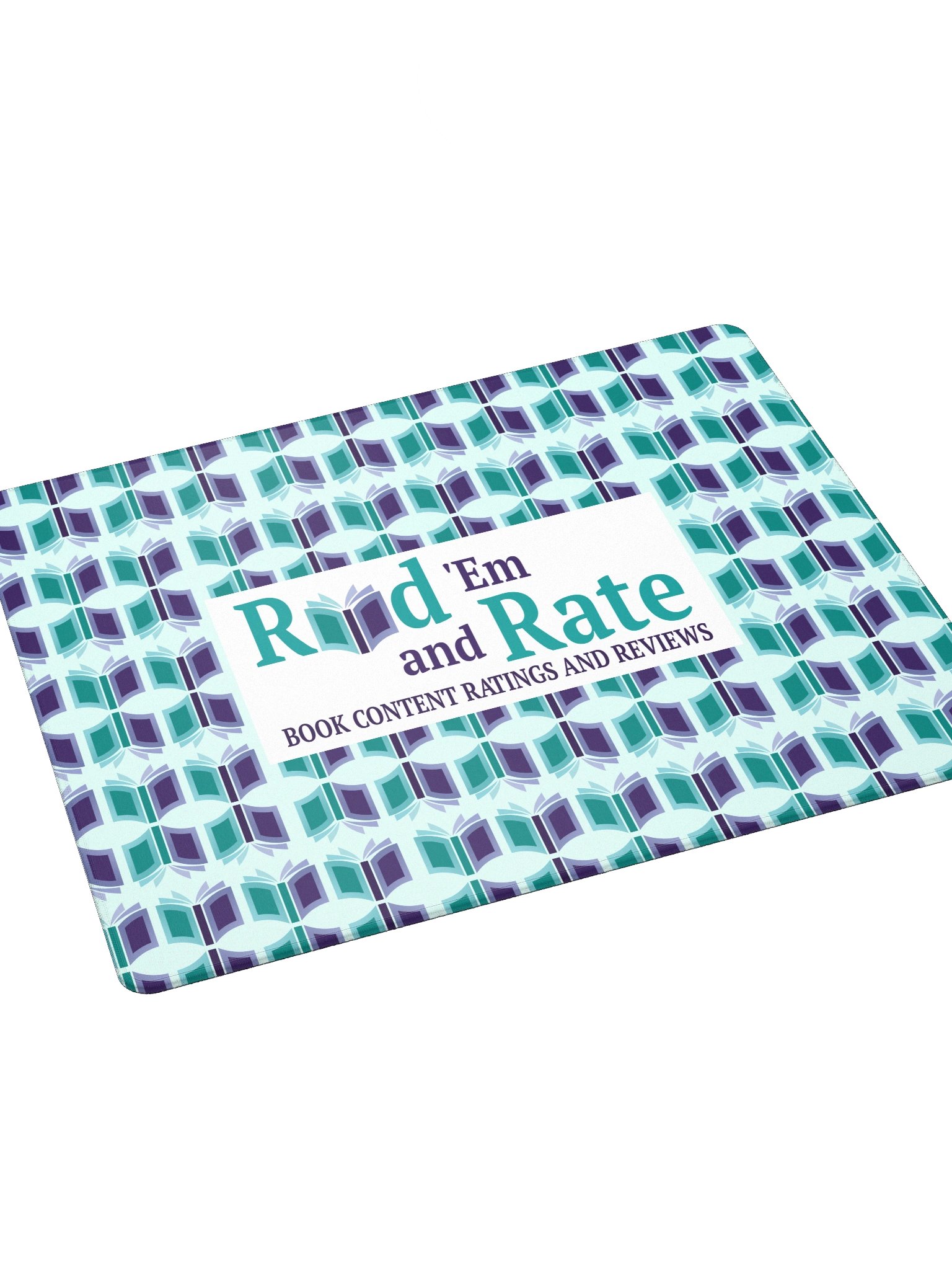 Read 'Em and Rate Gaming Mouse Pad (Light Teal Background) product image (3)