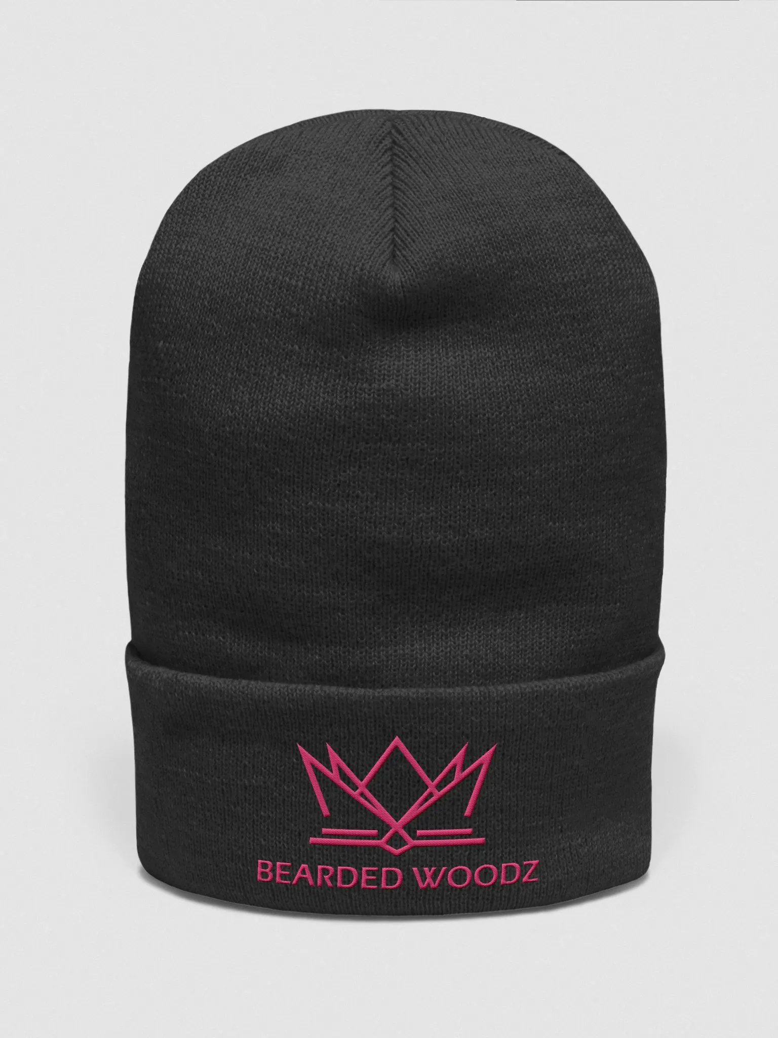 Bearded Woodz Classic Beanie (Pink Embroidery) product image (1)