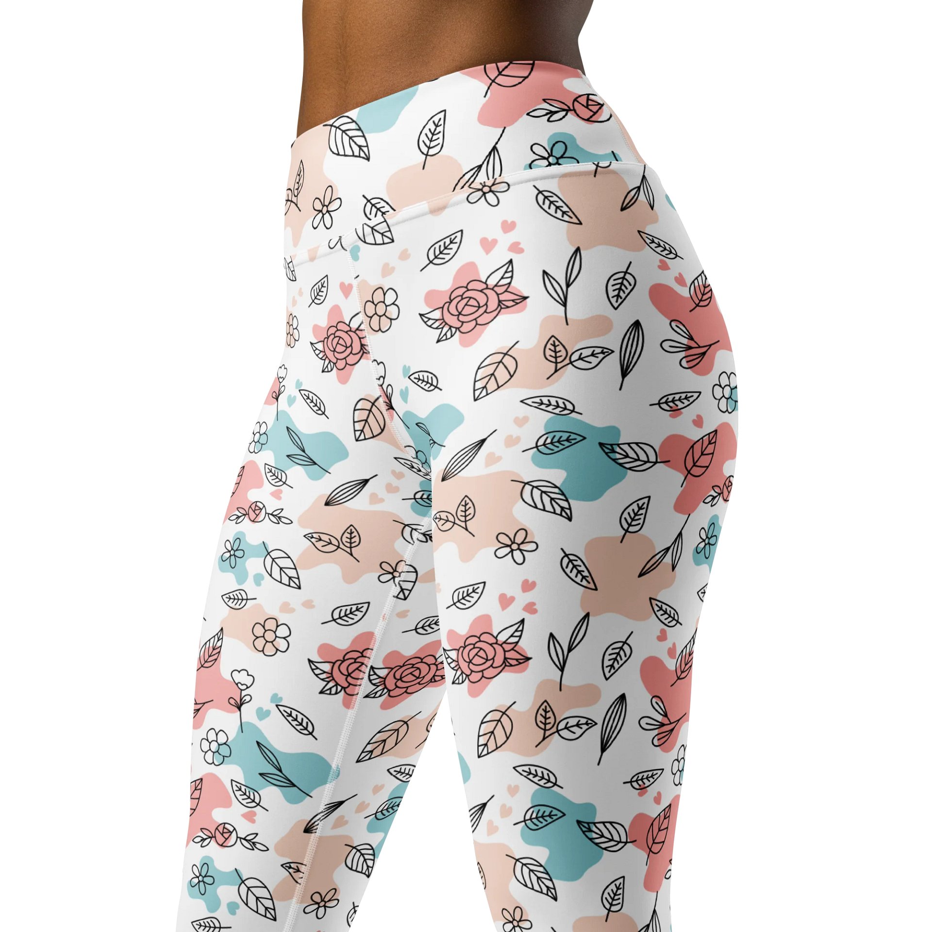 Garden Muse High-Waist Leggings - Floral Watercolor product image (4)