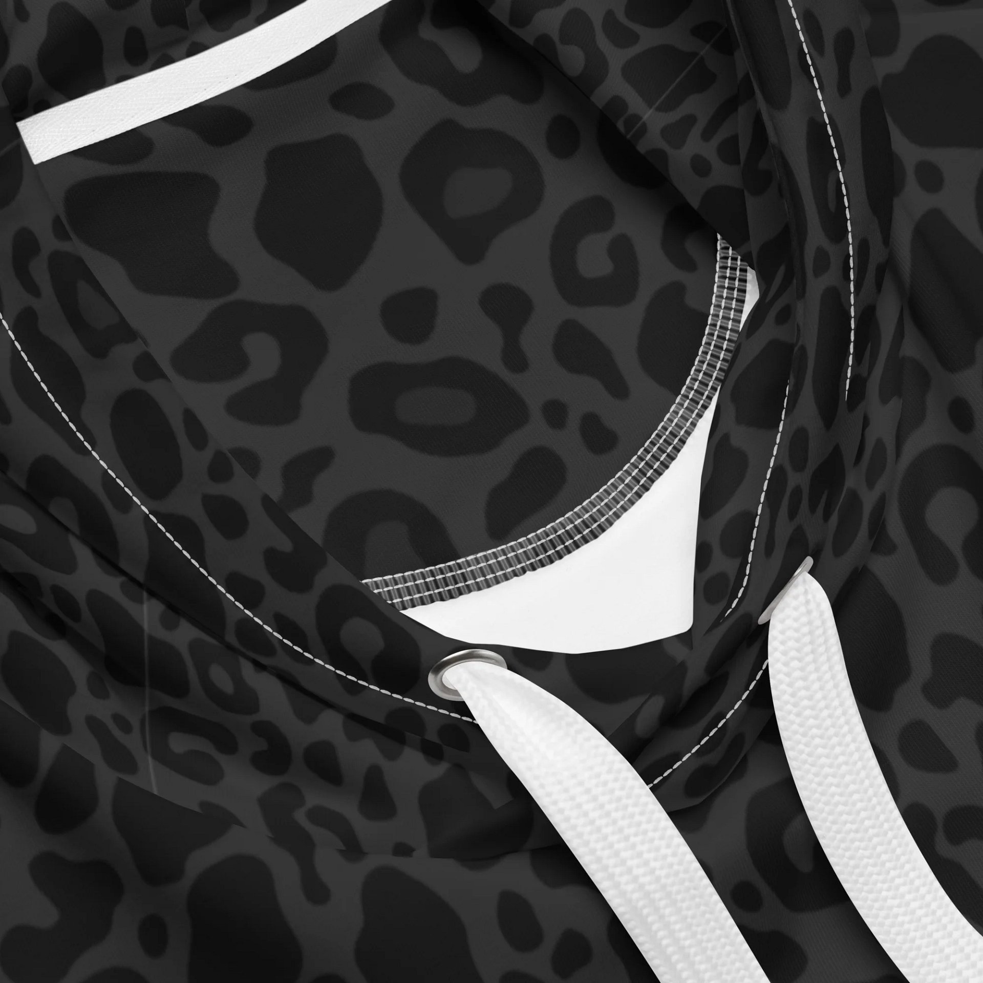 Unisex Hoodie with Sustainable Black Leopard Print Fabric product image (4)