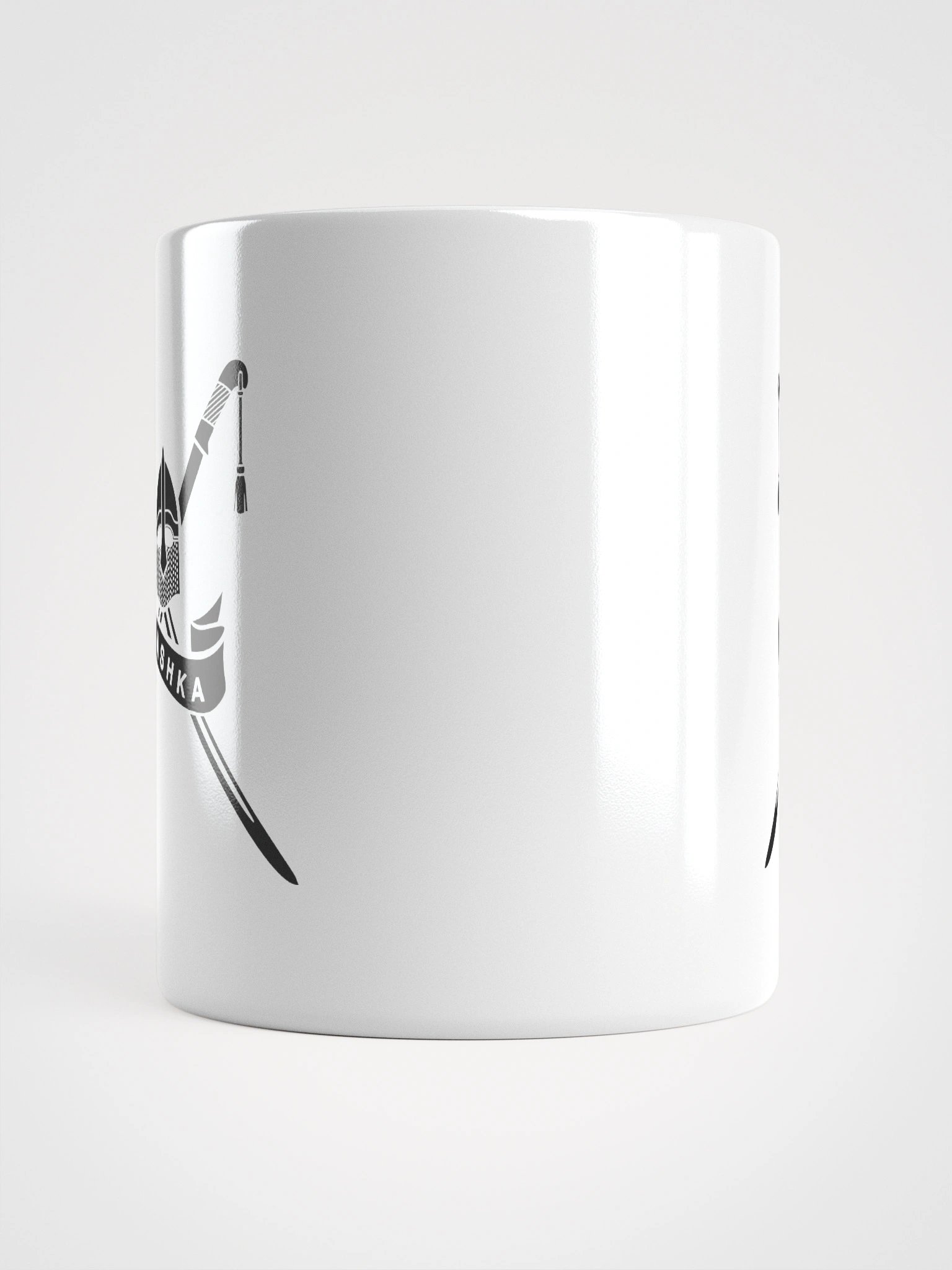 White Glossy Mug - black Shashka product image (15)
