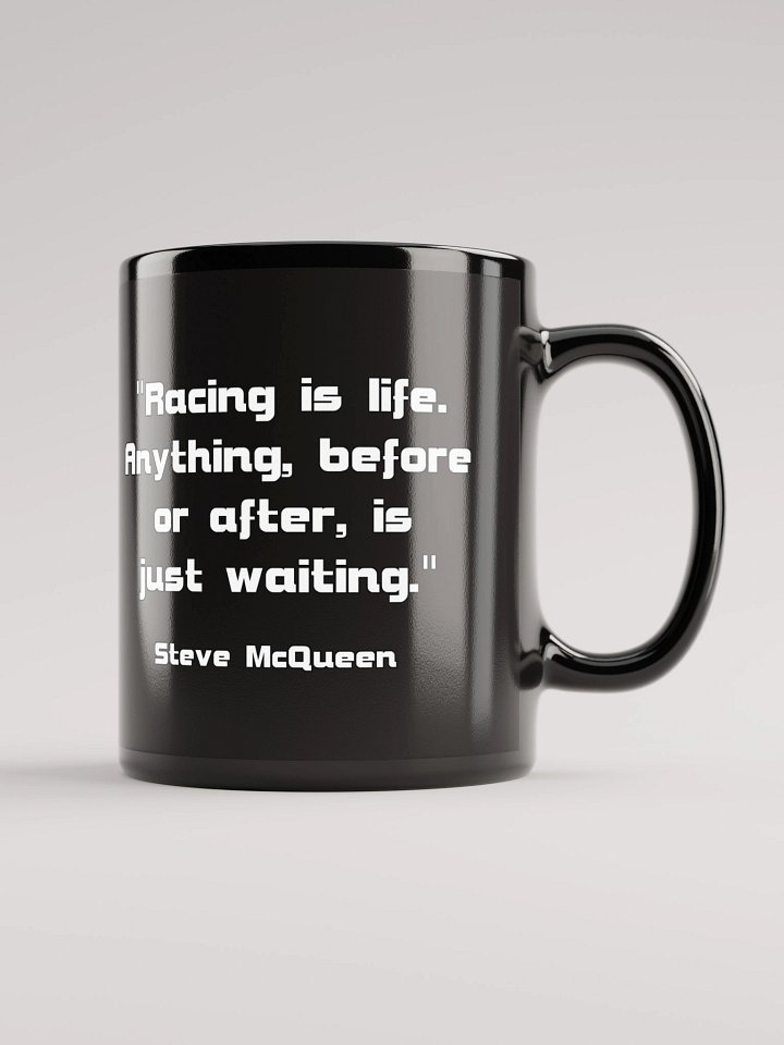 Cool Sheep Black Mug "Racing is life..." product image (1)