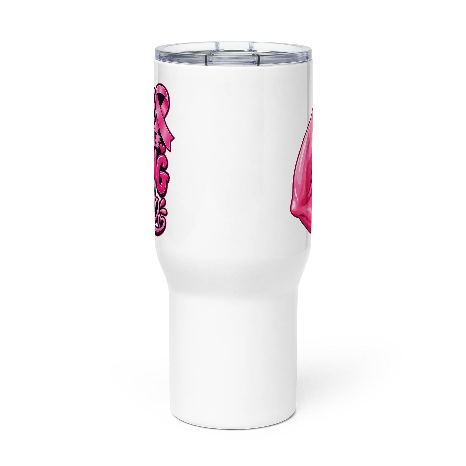 Cancer Picked the Wrong Girl Pink Muscle Travel Mug product image (3)
