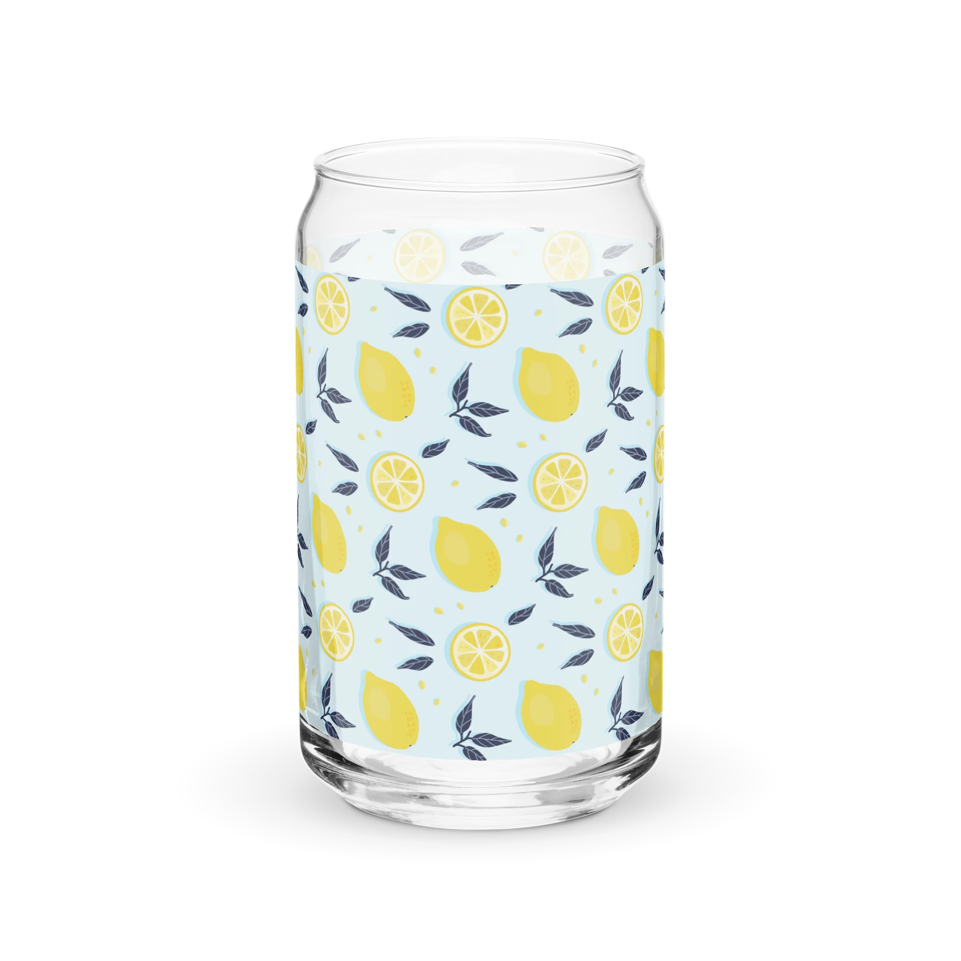 Stylish Can-Shaped Glass with Bright Lemon Print product image (4)