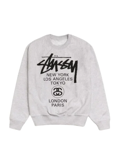 Stussy World Tour Crewneck Ash product image (1)