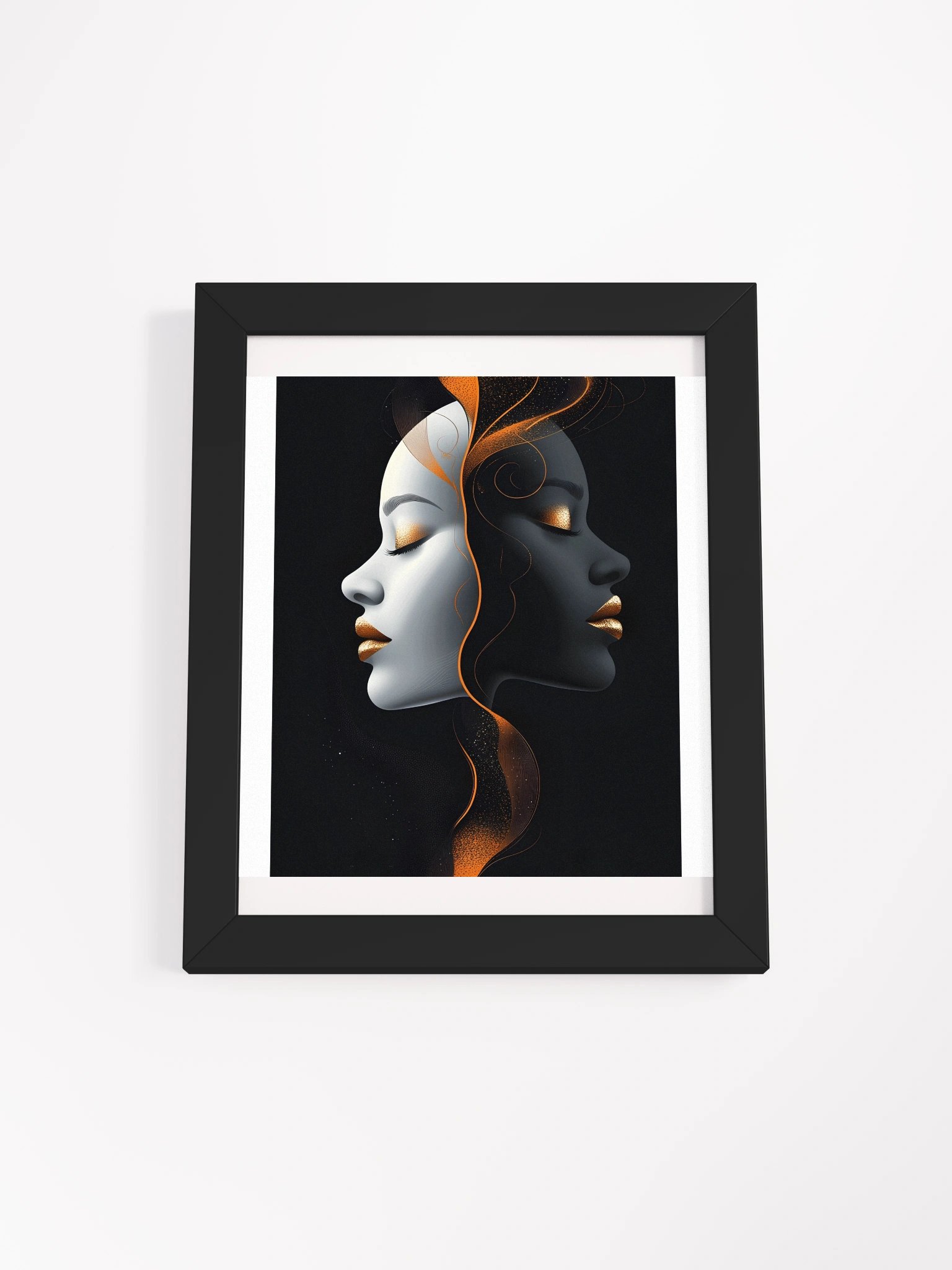 Dual-Profile Wall Art - Black, White Face Modern Abstract Wall Art product image (6)