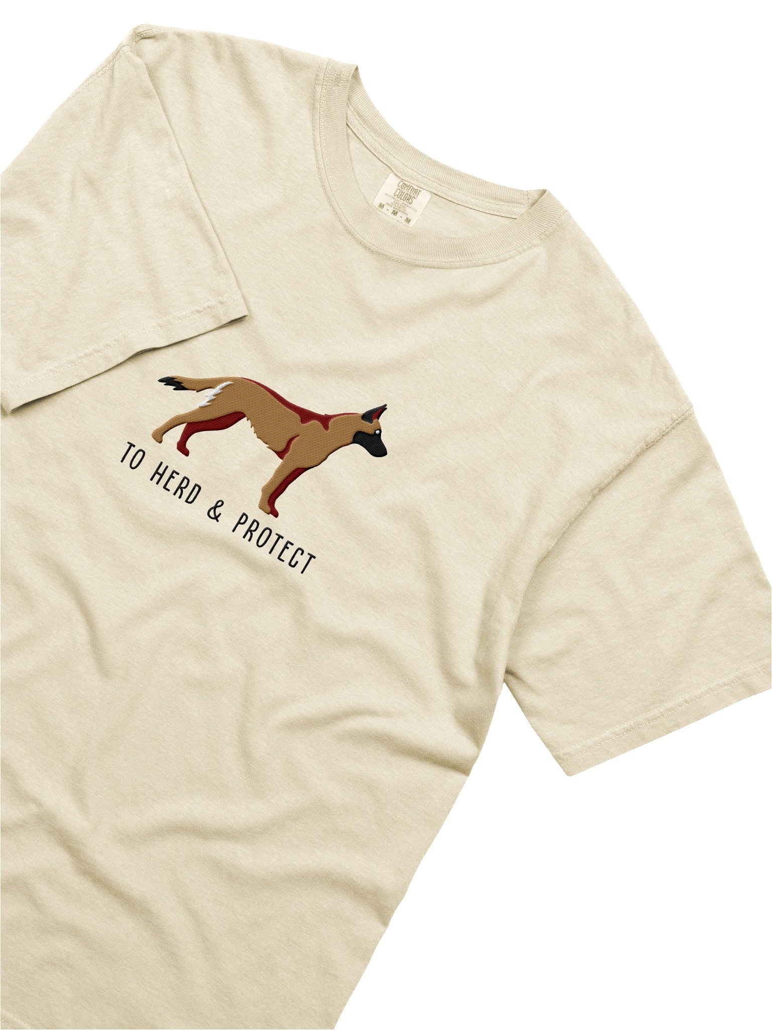 To Herd and Protect T-Shirt(Embroidered) of a Belgian Malinois(Tan) product image (8)
