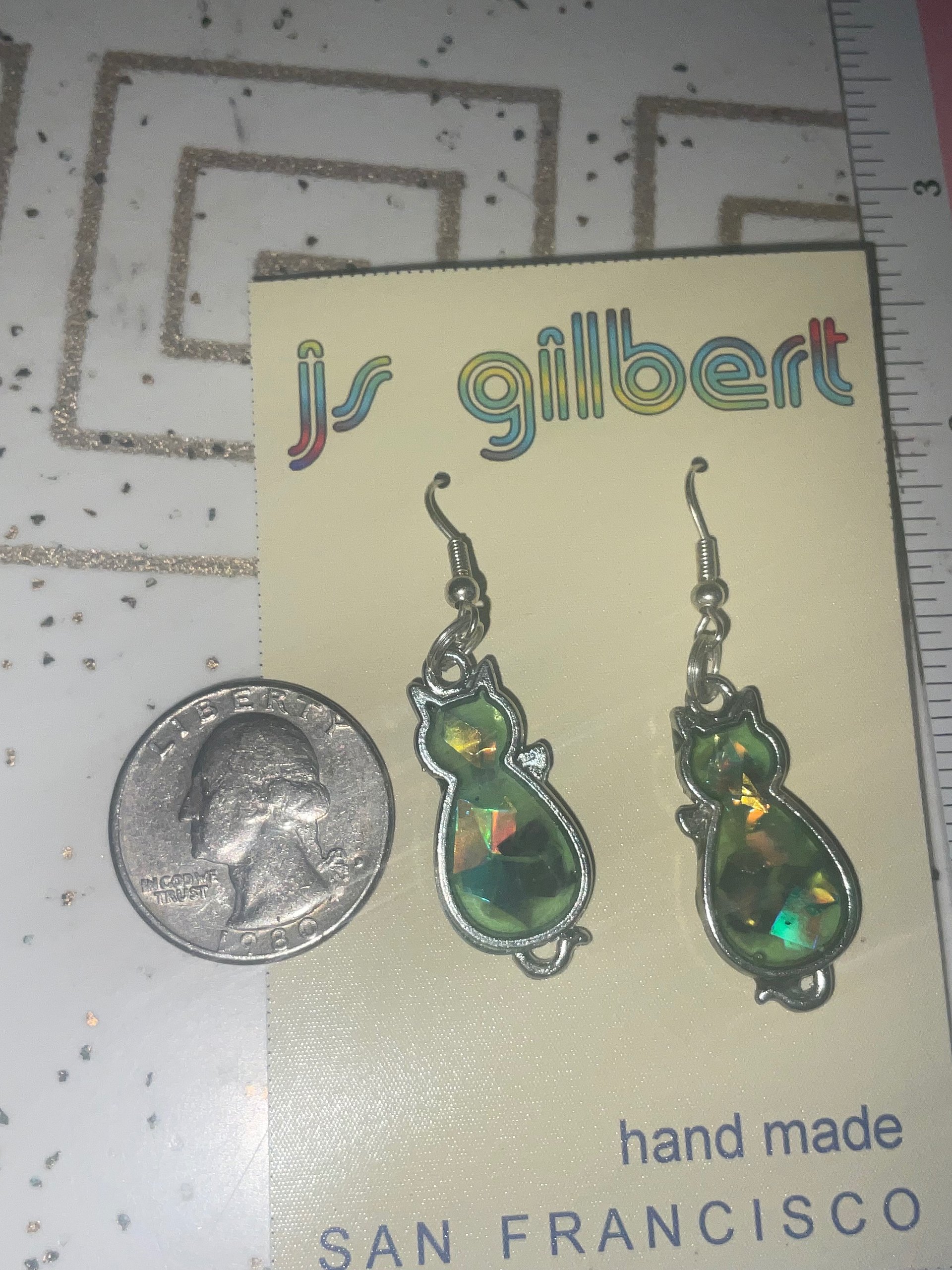 Holographic Cat dangles product image (2)