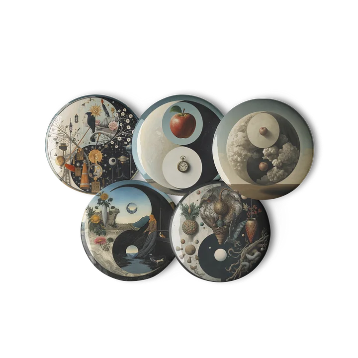 Cosmic Balance Art Pins (set 4) – Abstract Yin & Yang Collection product image (2)