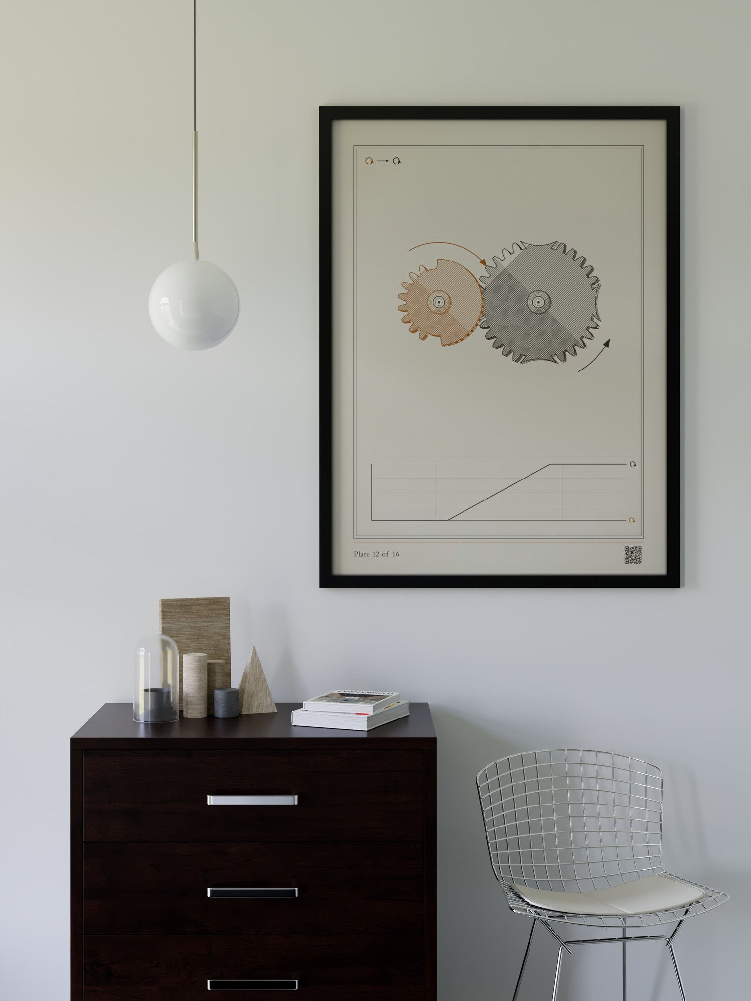 Intermittent gear print, framed, 12 x 16 in · MOTION 12 product image (4)
