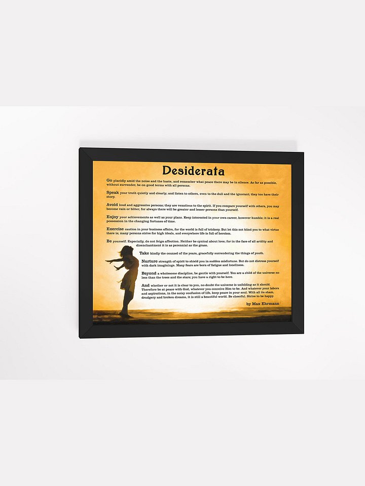 Desiderata Poem Print – Inspirational Studio Framed Print product image (2)