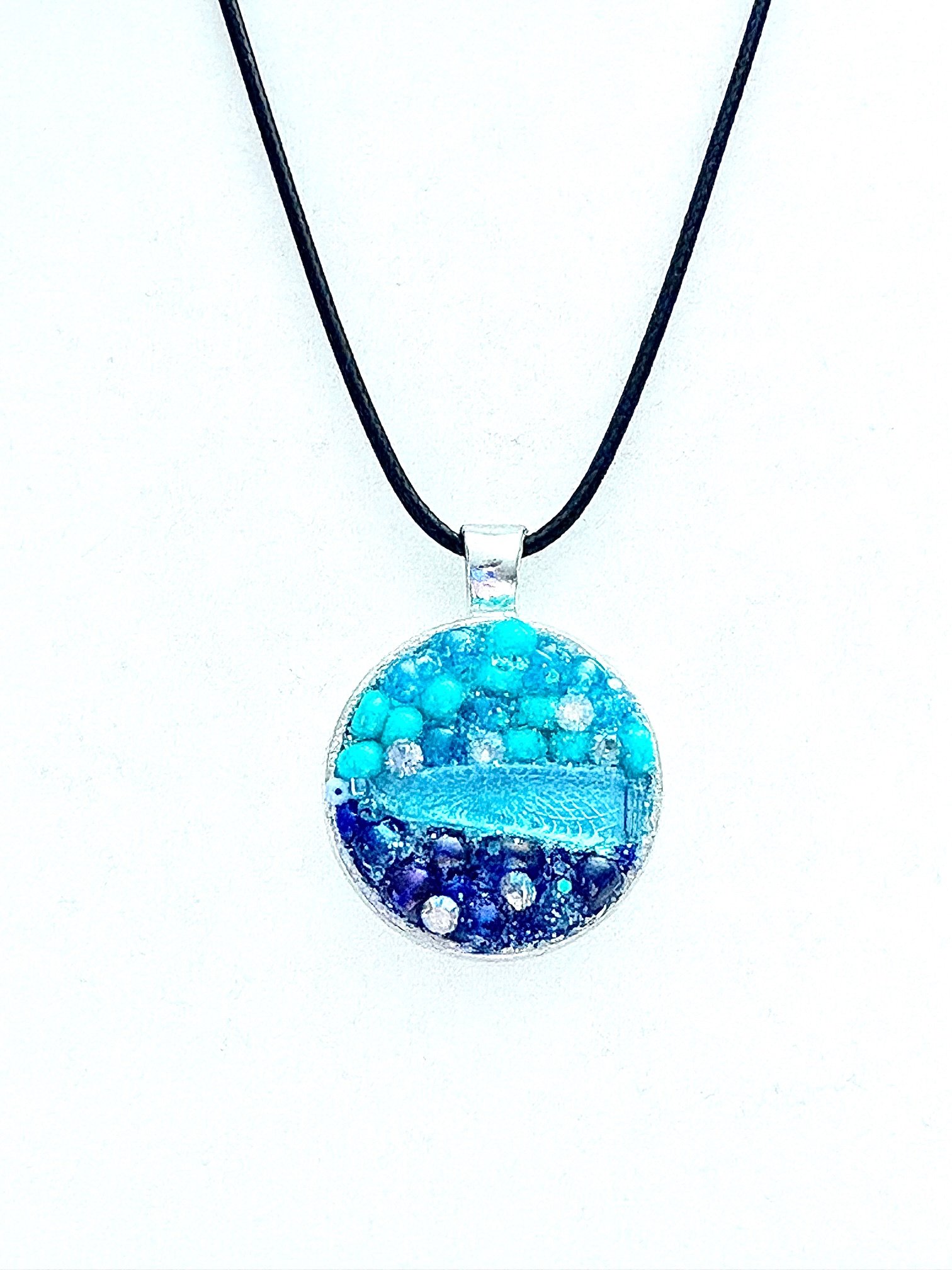 MFD-00013 | Horizon Sea Glass Pendant Necklace | Handmade Bead & Sea Glass Art | Coastal Charm Jewelry by Monique Faella Designs™ product image (3)