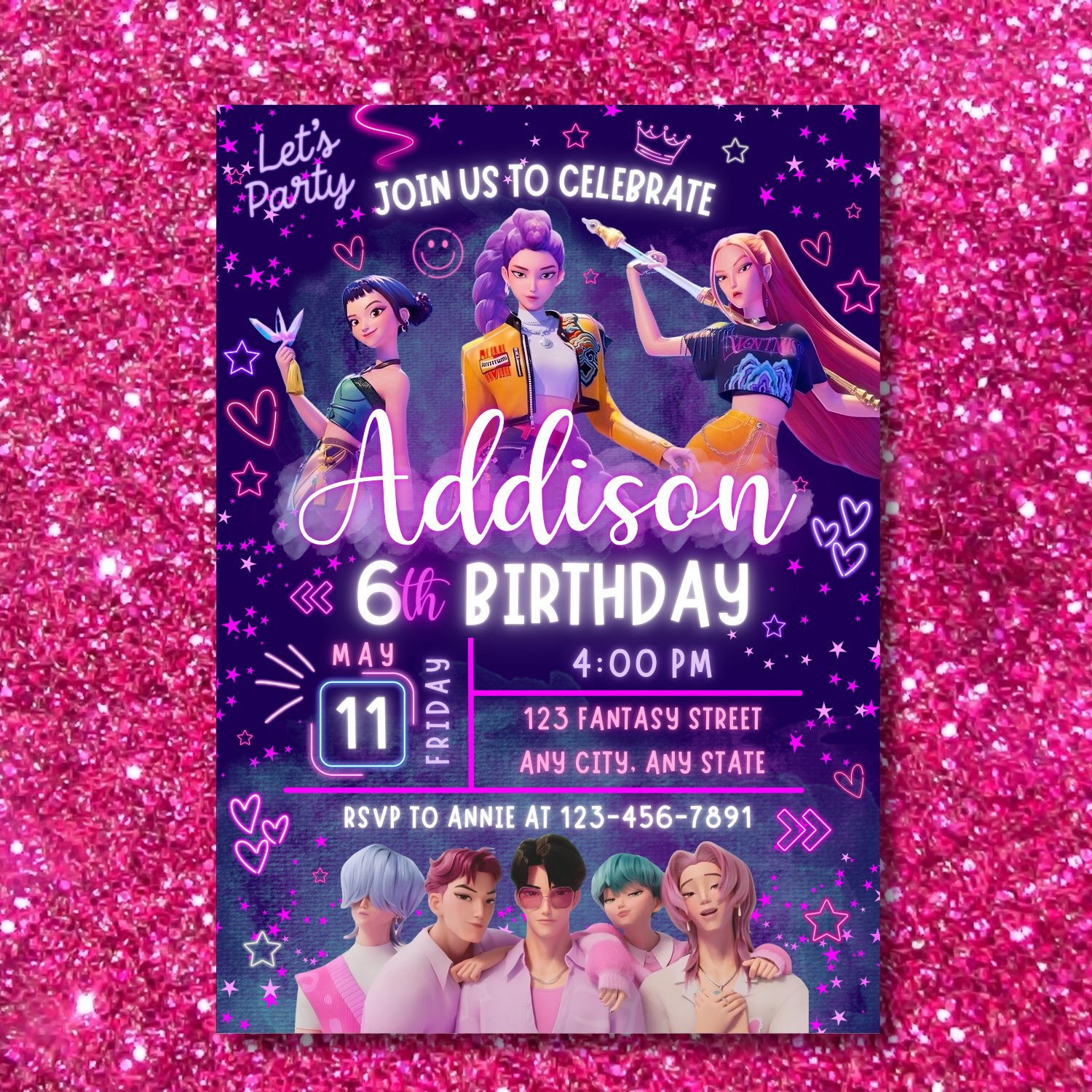 KPOP Demon Hunters Birthday Invitation product image (5)