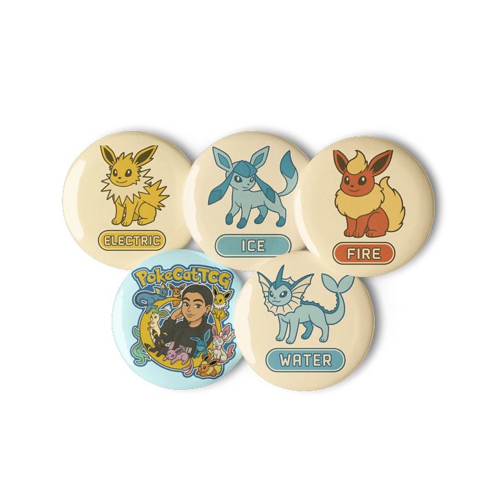 PokeCatTCG Whimsical Pin Button Set product image (3)