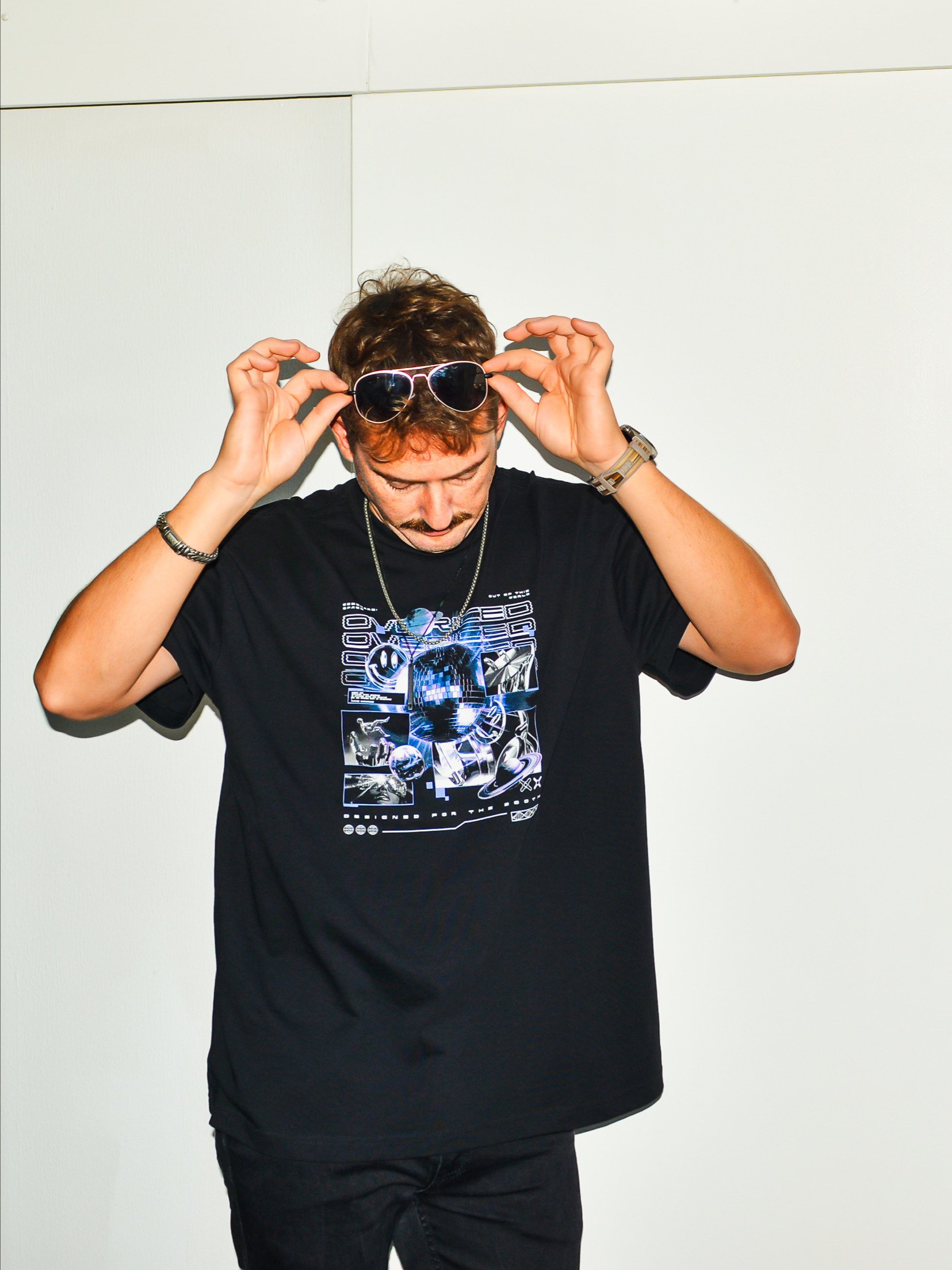 DJ Shirt – Space: Disco, Cyber, Headset, Disc, Drop product image (2)