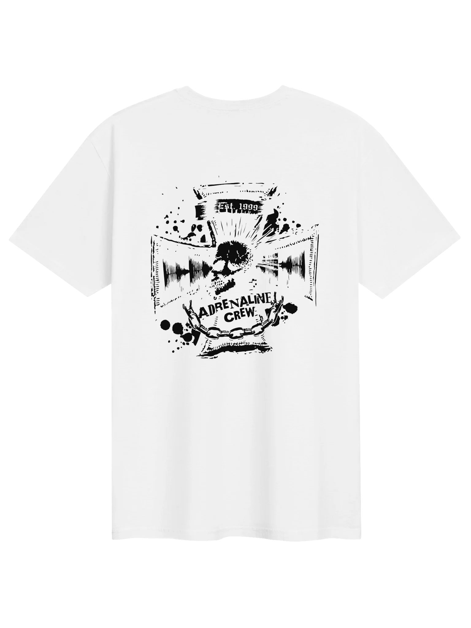 Adrenaline Crew Classic Skull T-Shirt – White product image (2)