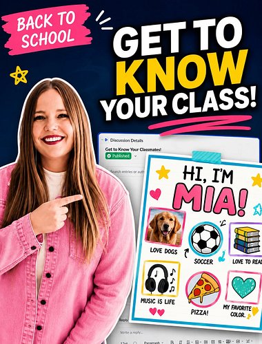 🎒 Looking for a fun first-week-of-school activity that ALSO gets students practicing in Canvas?

Try a Get to Know Your Class...