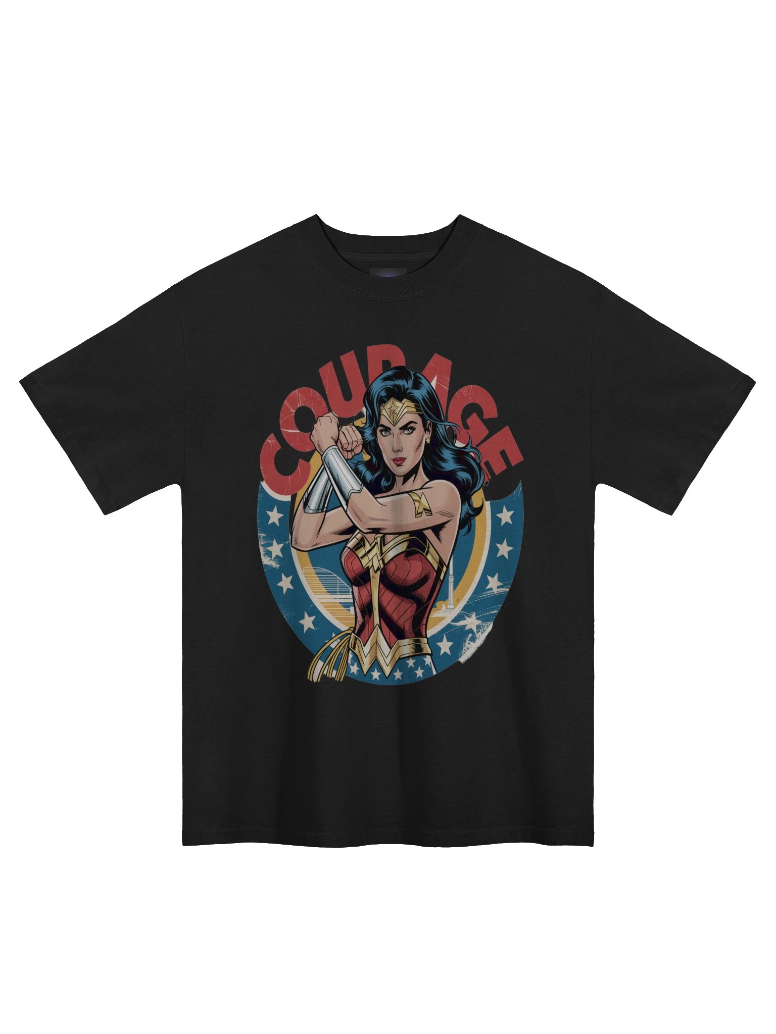 Wonder Woman Courage Eclipse Oversized Faded T-Shirt product image (3)