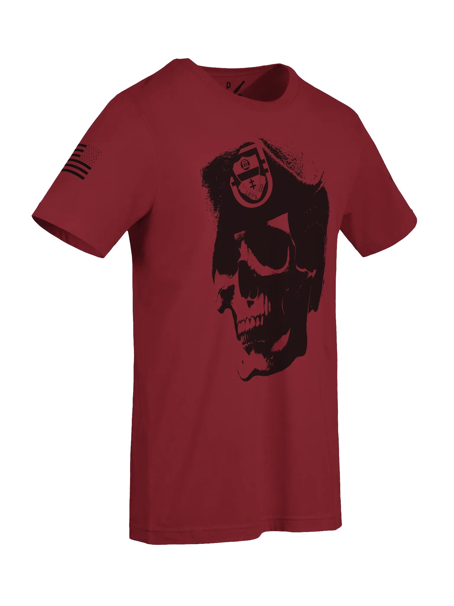 Murdered Out Skull Beret Tshirt product image (9)