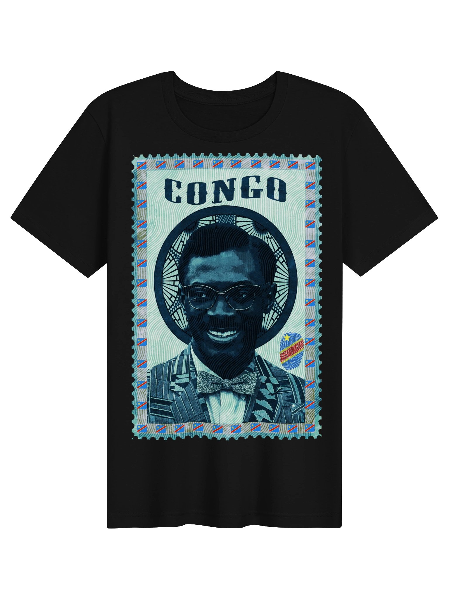 Patrice Lumumba Vintage Postage Stamp T-Shirt | Congo Independence Tee | Pan-African art product image (3)