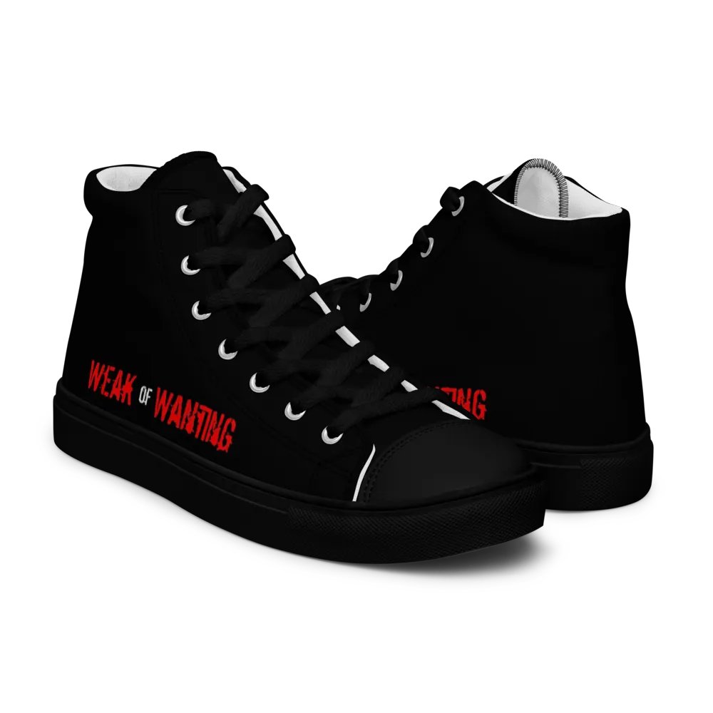 Weak Of Wanting Men's High Top Canvas Red Logo Shoes product image (7)